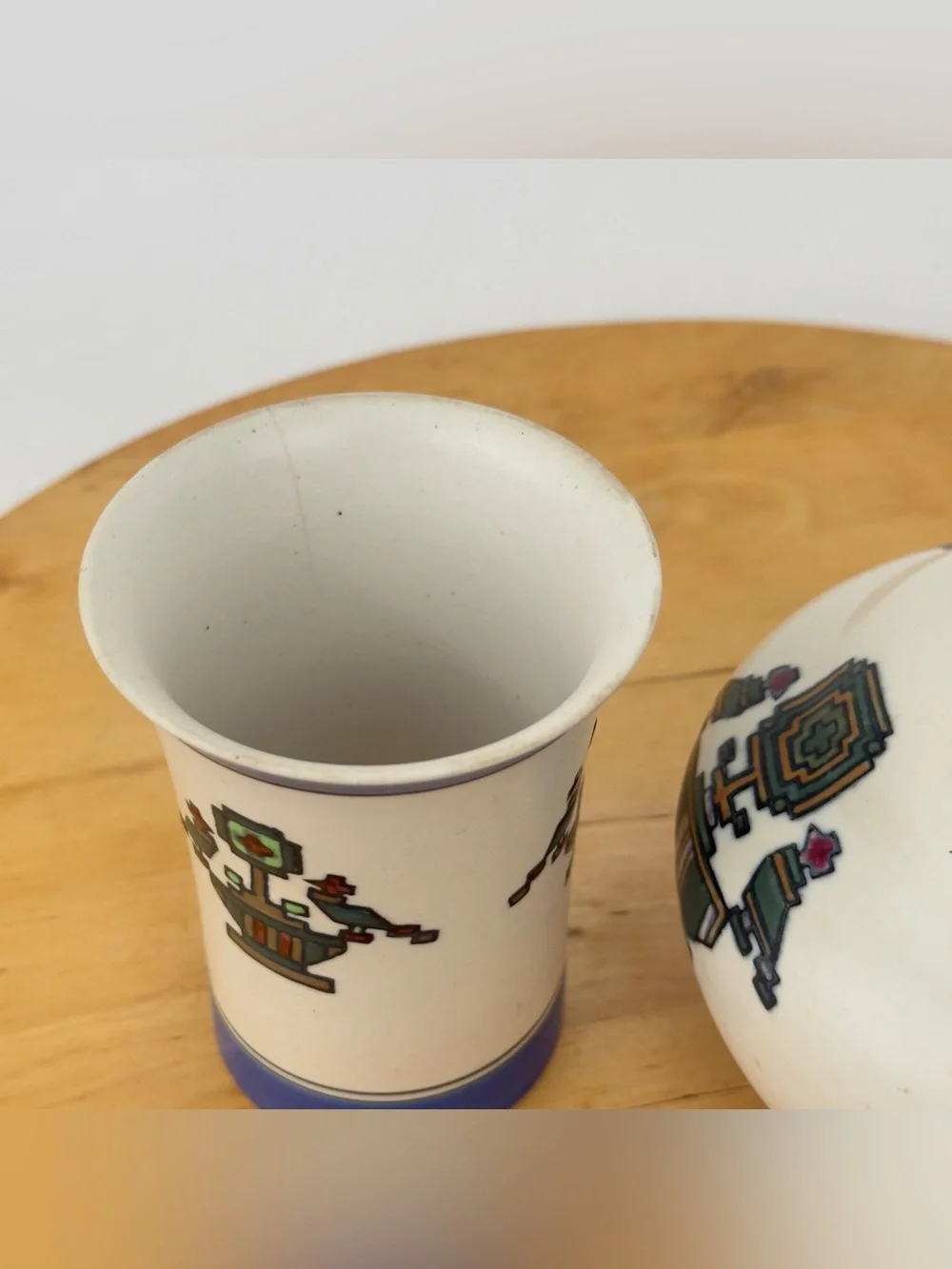 Kinkozan Satsuma Earthenware Pottery Vase and Thumbler, Ceramic Canister, Cup